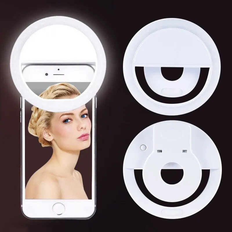 Photography Lighting Description - USB充電式LEDリングライト,電話クリップ,写真,ビデオ,iPhone, Samsung, Xiaomi用