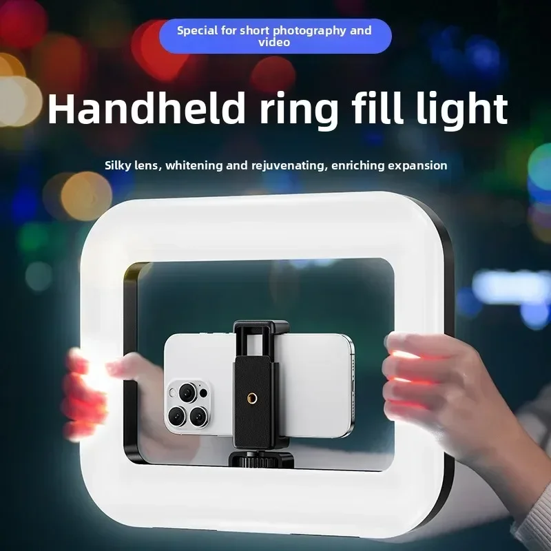 Photography Mobile Lighting - ポータブルハンドヘルドリングLEDライト 新型ウサギケージ照明 撮影用ランプ モバイルライブ配信 セルフィーライト装飾用