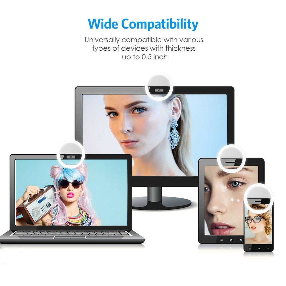 USB充電式LEDリングライト,電話クリップ,写真,ビデオ, - Photography Lighting Description のレビューと価格