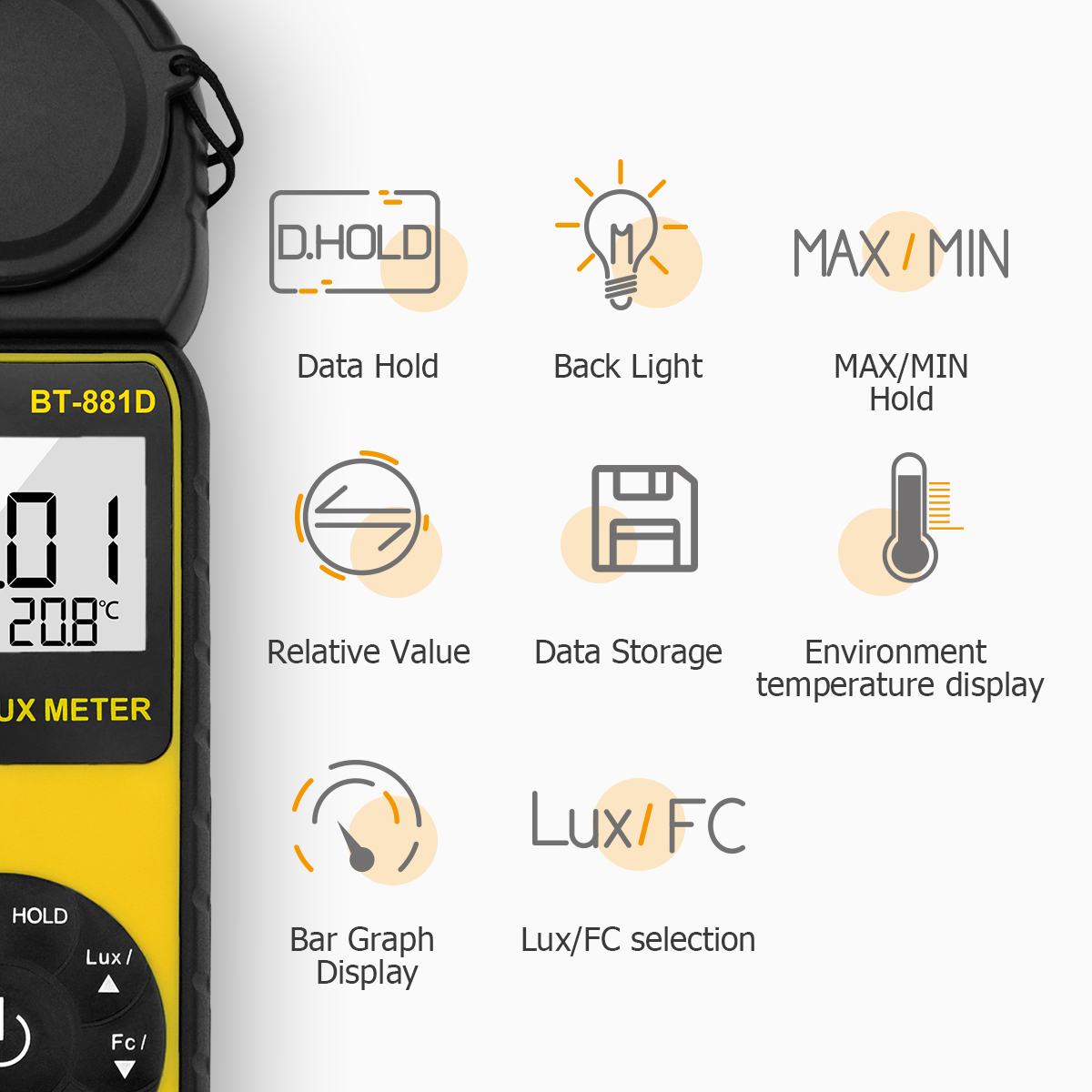 デジタル照度計 400,000 ルクス ハンドヘルド照度計照 - Photography Lighting Handheld のレビューと価格