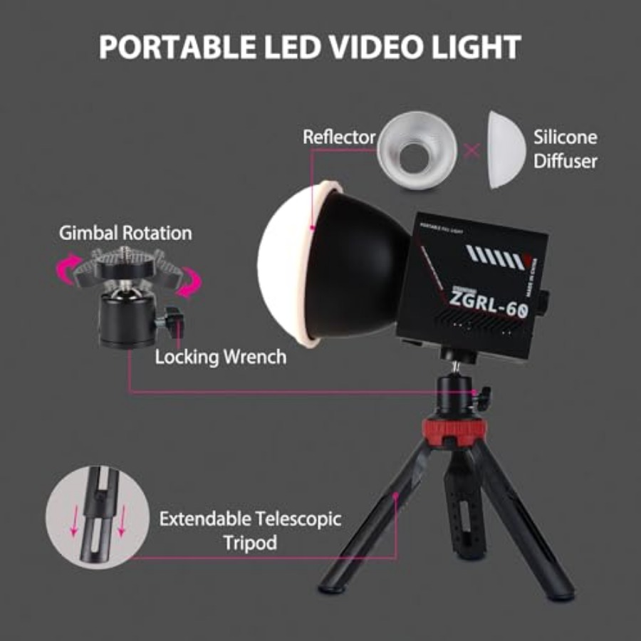 60W COB LED ビデオライト ハンドヘルド ポータブ - Photography Lighting Handheld のレビューと価格