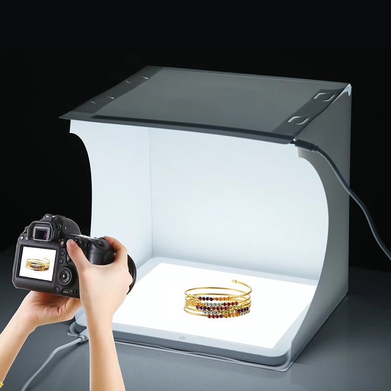 20cmポータブルフォトボックス写真撮影用折りたたみ式LED - Photography Lighting Description のレビューと価格