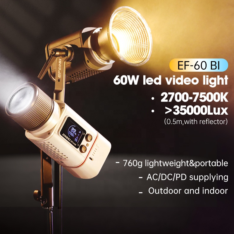 JINBEI EF-60BI 60 ワット写真撮影照明ポータ - Photography Lighting Handheld のレビューと価格